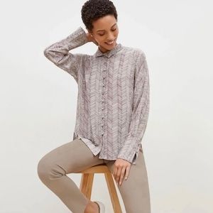 MM Lafleur Patterned Blouse in Gray and Cream